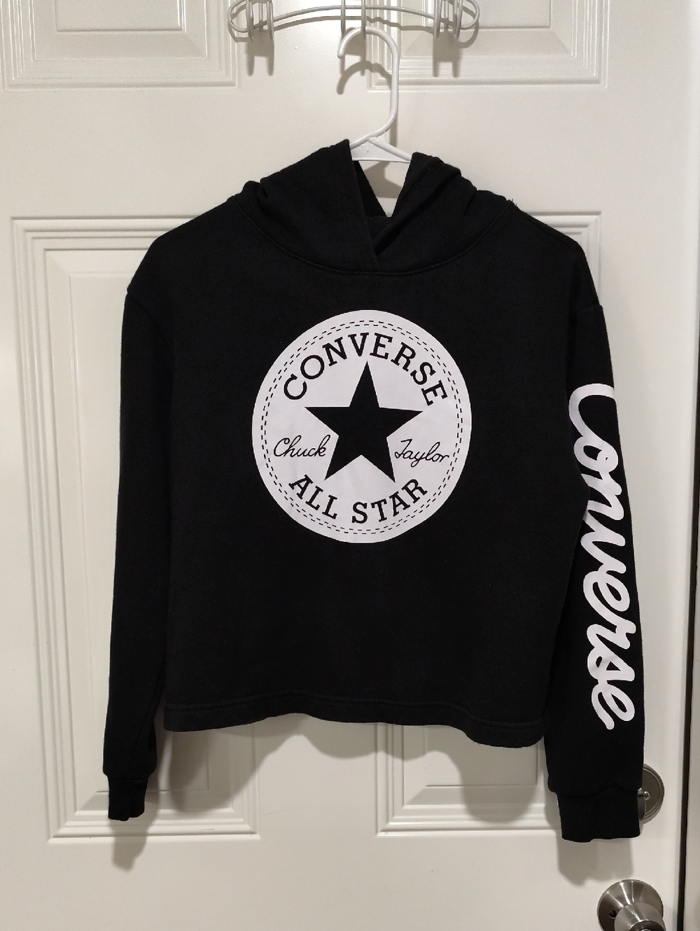 Converse Black Crewneck Hoodie Sweater with White All Star Logo